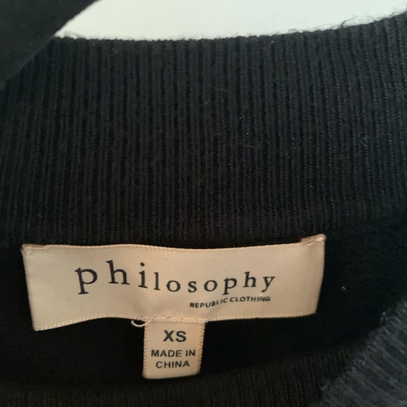 Philosophy black cropped long sleeve sweater. - Picture 3 of 3